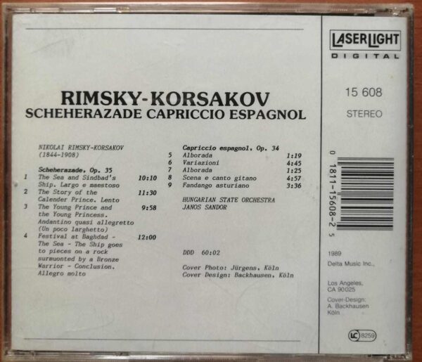 RIMSKY-KORSAKOV SCHEHERAZADE CAPRICCIO ESPAGNOL - Imported Symphony Album Audio Cd (FACTORY SEALED PACK) - Image 2