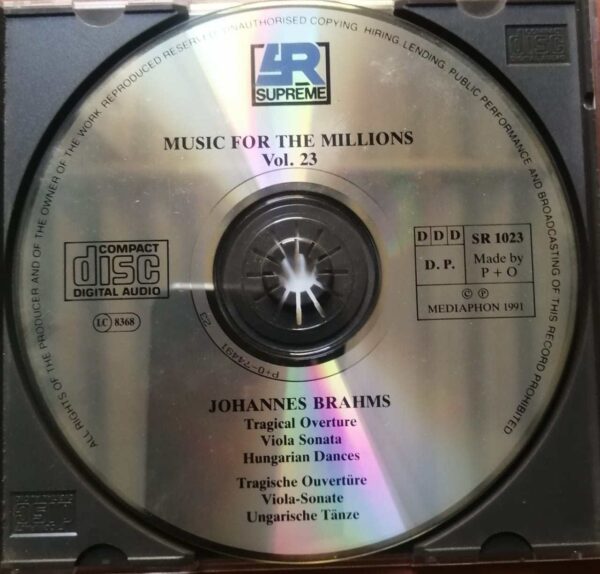 MUSIC FOR THE MILLIONS VOL . 23 BRAHMS - Imported Symphony Album Audio Cd - Image 2