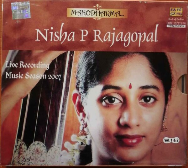 NISHA P RAJAGOPAL - Live Recording Music Season 2007 2CD Pack Audio Cd (FACTORY SEALED PACK)