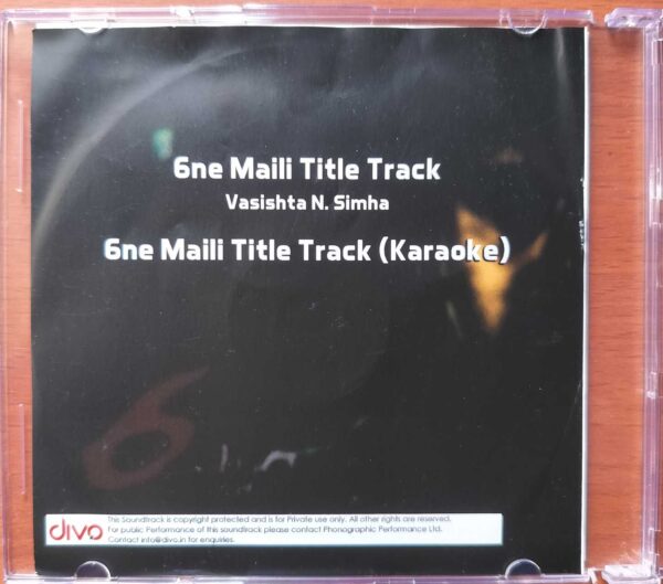 6NE MAILI - Saikiran Kannada Audio Cd (PROMOTIONAL NFS COPY) - Image 3