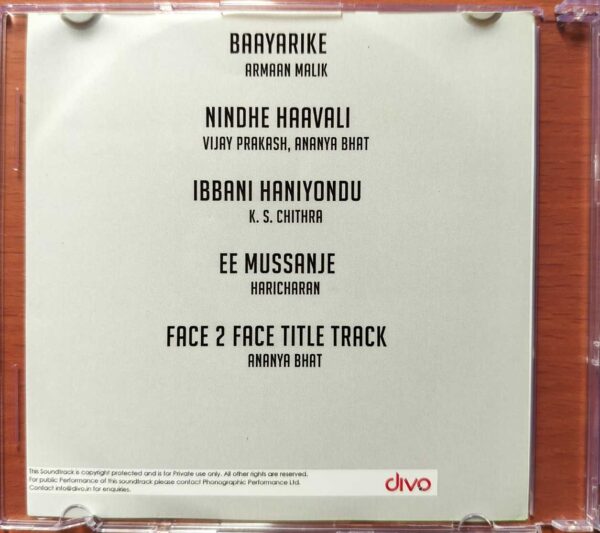 FACE 2 FACE - EK Khwaab The Band Kannada Audio Cd (PROMOTIONAL NFS COPY) - Image 3